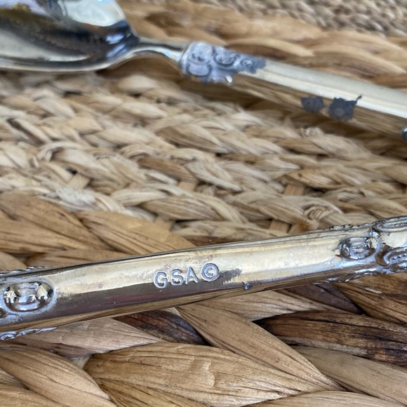 Vtg Godinger GSA Ornate Silver Plate Salad Servers Set Spoon & Fork - Picture 6 of 9